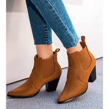 MaxMuxun Women's Chunky Heel Boots for Stylish Comfort