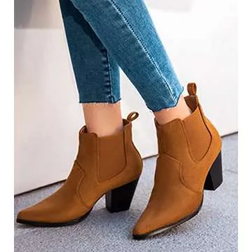 MaxMuxun Women's Chunky Heel Boots for Stylish Comfort