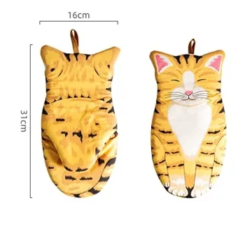 Kitchen Cat Oven Mitts Heat Resistant Non-Slip Gloves