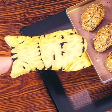 Kitchen Cat Oven Mitts Heat Resistant Non-Slip Gloves