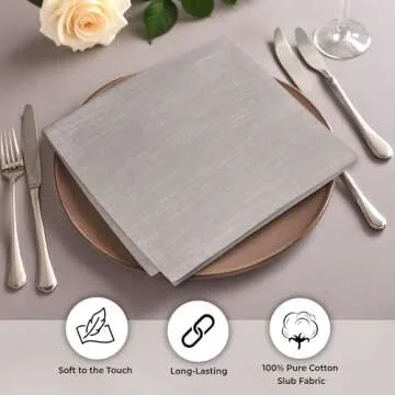 Elegant 100% Cotton Dinner Napkins Set of 12 for Every Occasion