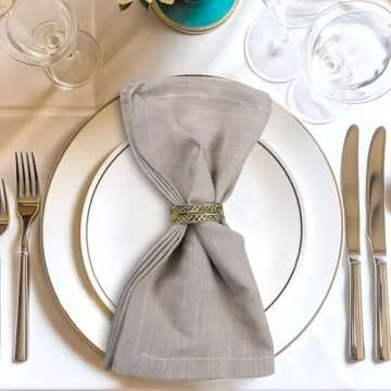Elegant 100% Cotton Dinner Napkins Set of 12 for Every Occasion