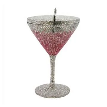WuDiaoer Women Goblet Rhinestone Evening Bag Cocktail Cup Diamond Clutch Funny Crystal Prom Handbag ...