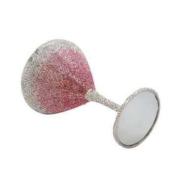 WuDiaoer Women Goblet Rhinestone Evening Bag Cocktail Cup Diamond Clutch Funny Crystal Prom Handbag Wedding Purse for Party, Pink