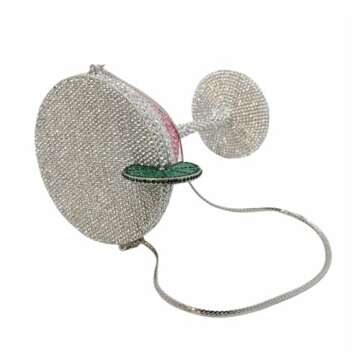 WuDiaoer Women Goblet Rhinestone Evening Bag Cocktail Cup Diamond Clutch Funny Crystal Prom Handbag Wedding Purse for Party, Pink