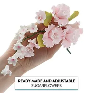 Decorative Pink Sugar Flowers Spray for Cake Artistry