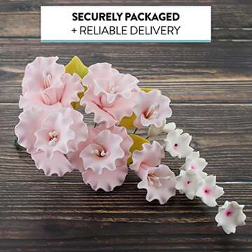 Decorative Pink Sugar Flowers Spray for Cake Artistry