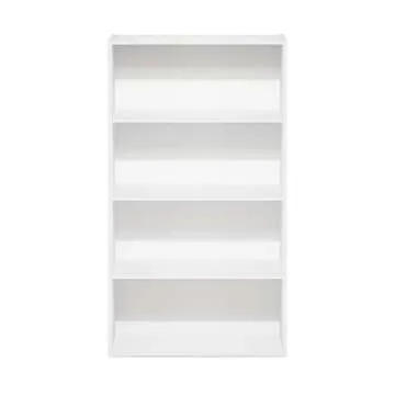Furinno Pasir 4-Tier Bookcase/Bookshelf/Storage Shelves, White