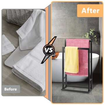 Durable Freestanding Towel Rack - Stylish 2-Tier Design