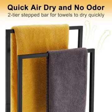 Durable Freestanding Towel Rack - Stylish 2-Tier Design