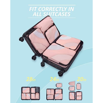 BAGSMART 6 Set Compression Packing Cubes for Organized Travel