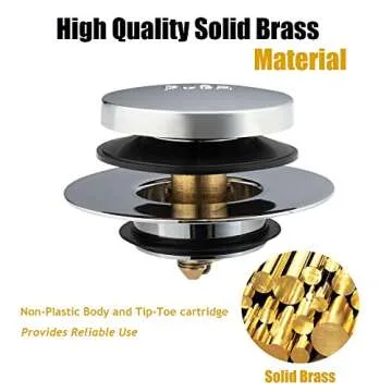 Artiwell Universal Tip Toe Bath Drain Stopper for Easy Clearing