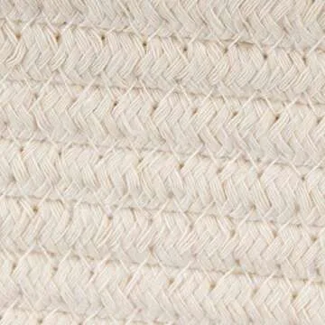INDRESSME 2 Pack XL Round Cotton Rope Storage Basket Baby Laundry Basket Woven Baskets Blanket Soft Floor Basket with Handle for Throw Toy 16.0"x 15.0"x12.6",Off White