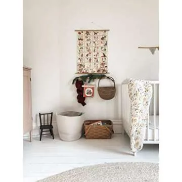 INDRESSME 2 Pack XL Round Cotton Rope Storage Basket Baby Laundry Basket Woven Baskets Blanket Soft Floor Basket with Handle for Throw Toy 16.0"x 15.0"x12.6",Off White