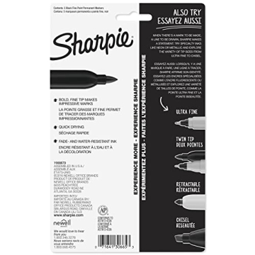 Sharpie Permanent Markers Set - Versatile Fine Tip Markers
