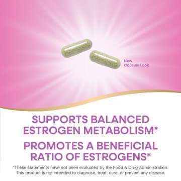 Nature's Way DIM-Plus, DIM Supplement, Supports Balanced Estrogen Metabolism*, Supports Estrogen Hormone Balance*, Diindolylmethane, 60 Vegan Capsules (Packaging May Vary)