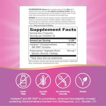 Nature's Way DIM-Plus, DIM Supplement, Supports Balanced Estrogen Metabolism*, Supports Estrogen Hormone Balance*, Diindolylmethane, 60 Vegan Capsules (Packaging May Vary)