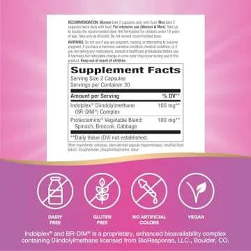 Nature's Way DIM-Plus, DIM Supplement, Supports Balanced Estrogen Metabolism*, Supports Estrogen Hormone Balance*, Diindolylmethane, 60 Vegan Capsules (Packaging May Vary)
