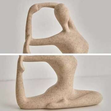 Ni-JASW Sandstone Yoga Statues Set for Meditation Decor