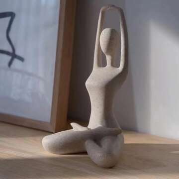 Ni-JASW Sandstone Yoga Statues Set for Meditation Decor