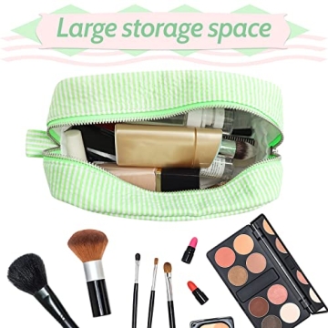 GFU Seersucker Cosmetic Bag - Perfect Travel Essential