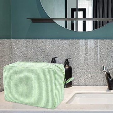 GFU Seersucker Cosmetic Bag - Perfect Travel Essential
