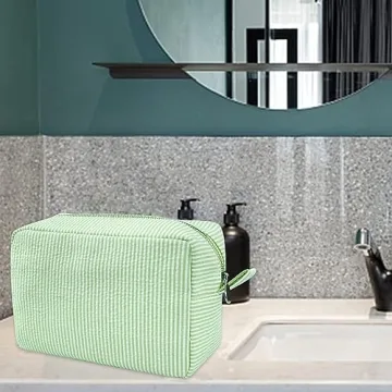 GFU Seersucker Cosmetic Bag - Perfect Travel Essential