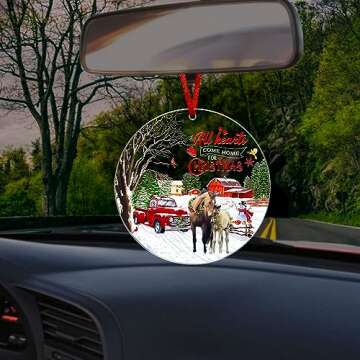 Gifts for Women, Men, Christmas Ornaments for Family, Friends - Farm House, Christmas, Birthday Gifts for Mom, Dad, Horse Lover Gift Ideas - Christmas Tree Decoration Acrylic Ornament