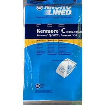 DVC Micro-Lined Paper Replacement Bags | For Kenmore Type C, Q, 50104 and More | 2-Ply Filtration Ca...