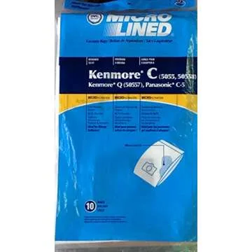 DVC Micro-Lined Paper Replacement Bags | For Kenmore Type C, Q, 50104 and More | 2-Ply Filtration Ca...