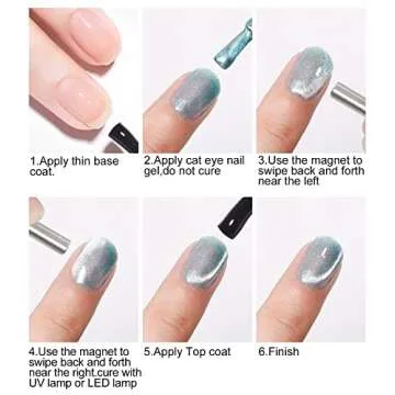 Major Dijit Blue Cat Eye Gel Nail Polish 9D Wide Spar Magnetic Gel Polish Sparkle Gel Polish with Magnetic Stick Nail Art Varnish 8ML