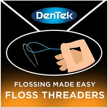 DenTek Floss Threaders | Effortless Dental Care for Braces, Bridges, and Implants | 50 Count