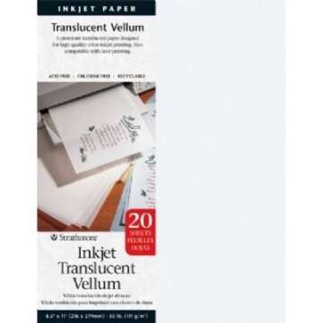 6 Pack 8.5" x 11" Inkjet Printable Translucent Vellum 20-Pack (Product Catalog: Paper Media, Canvas & Surfaces)