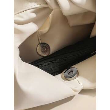 Verdusa Women's Twist Top Handle Bag Ruched Handbags Mini Purse Beige One-Size