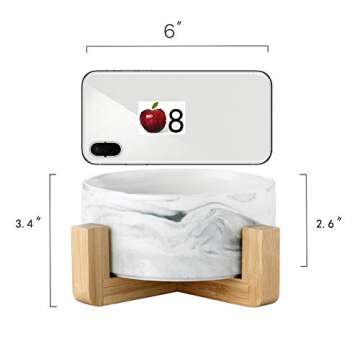 Ceramic Cat Dog Bowls with Stand - Personalized Pet Feeder for Water Food Dish - Heavy Weighted No T...