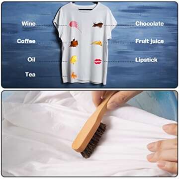 2PCS Wood Laundry Stain Brush-Stain Brush Dense Household Clothes Brush Clothes Scrubbing Brushes Stain Remover Tool Laundry Brush for Knits/Cotton/Linens/Scrubbing Out Tough Stains，No Damage