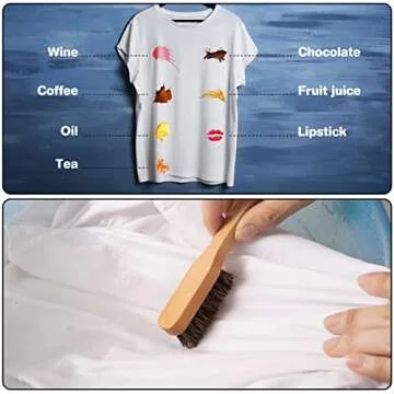 2PCS Wood Laundry Stain Brush-Stain Brush Dense Household Clothes Brush Clothes Scrubbing Brushes Stain Remover Tool Laundry Brush for Knits/Cotton/Linens/Scrubbing Out Tough Stains，No Damage