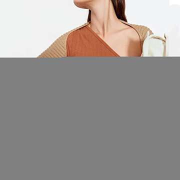 Cioatin Women Bolero Shrug Sweater Fall Outfit Knit Crop Cardigan Y2K Top Long Sleeve Open Front Pullover Going Out Brown