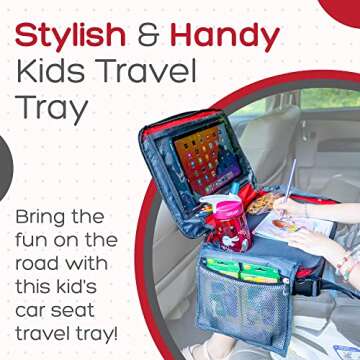 BE Family Travel Kids Car Seat Travel Tray, Car Accessories for Children, Car Seat Snack Tray, Trave...