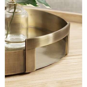 Kate and Laurel Myo Round Decorative Serving Tray