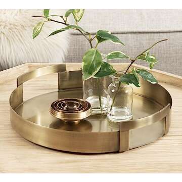 Kate and Laurel Myo Round Decorative Serving Tray