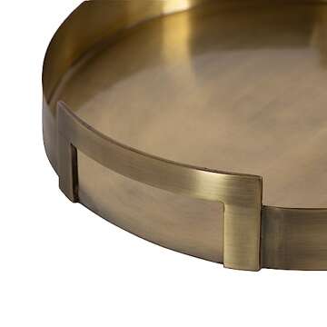 Kate and Laurel Myo Round Decorative Serving Tray