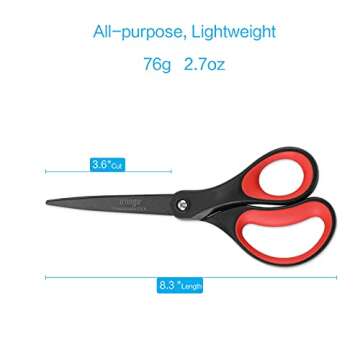 LIVINGO 2 Pack 8" Titanium Non-Stick Scissors, Professional Stainless Steel Comfort Grip, All-Purpos...