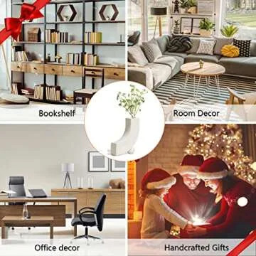 Elegant White Ceramic Vase for Home Decor and Gifts