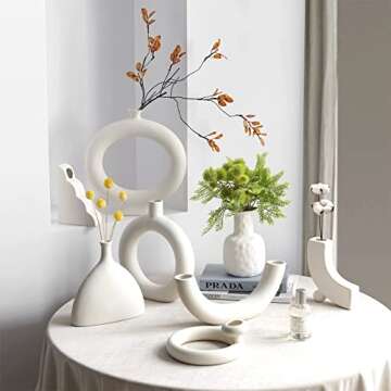 Elegant White Ceramic Vase for Home Decor and Gifts