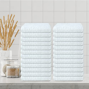 ZUPERIA 24 Pack Luxury Cotton Washcloths for All