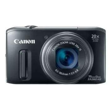 Canon PowerShot SX260 HS 12.1 MP CMOS Digital Camera with 20x Image Stabilized Zoom 25mm Wide-Angle Optical Lens and 1080p HD Video (Black)