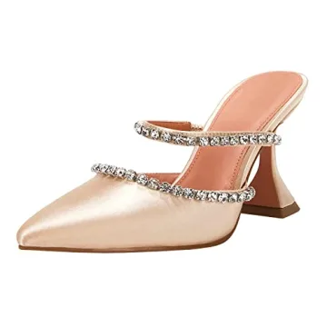 Elegant VETASTE Women's Satin Heeled Mules for Any Occasion