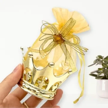 Elegant Fillable Gold Crown Party Favors - 24 Pack