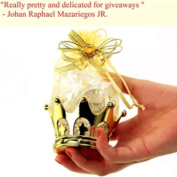 Elegant Fillable Gold Crown Party Favors - 24 Pack